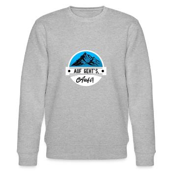 Wandern Alpen Spruch Wandergruppe - Stanley/Stella Unisex Bio-Sweatshirt CHANGER  - Grau meliert - Vorne - Nik (191cm) & Marisol (170cm)