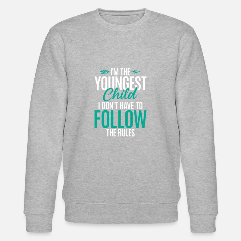 Youngest Child Gift - Stanley/Stella Unisex Bio-Sweatshirt CHANGER  - Grau meliert