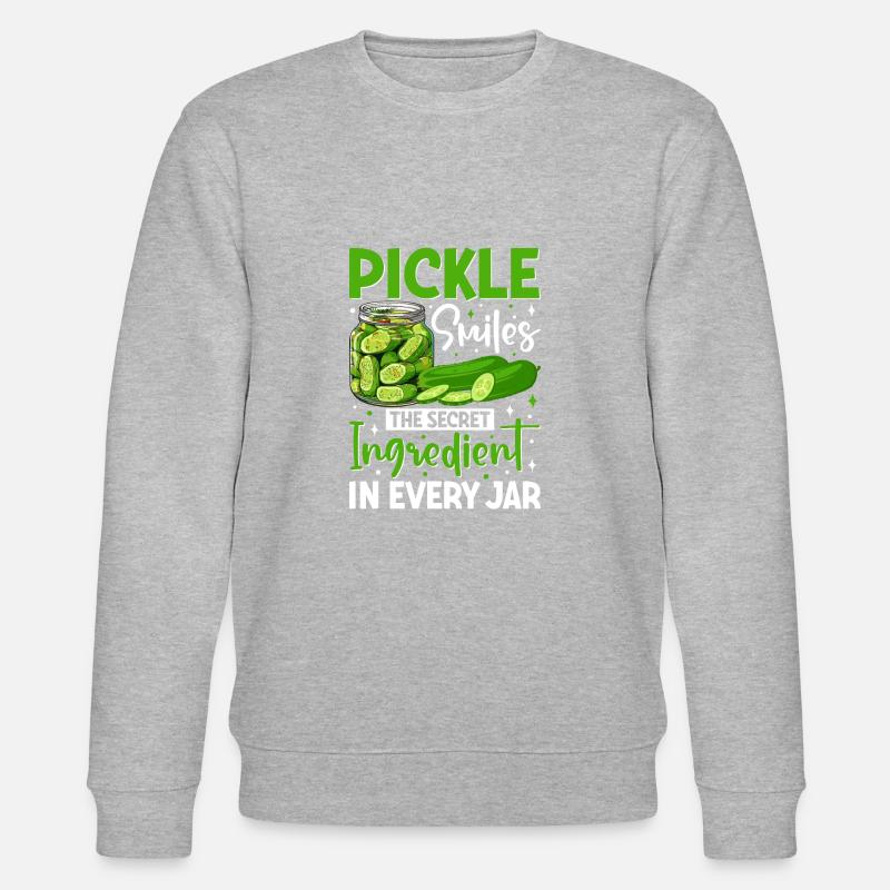 Cornichon sourit - cadeau de concombre - Sweat bio CHANGER Stanley/Stella Unisexe - gris chiné