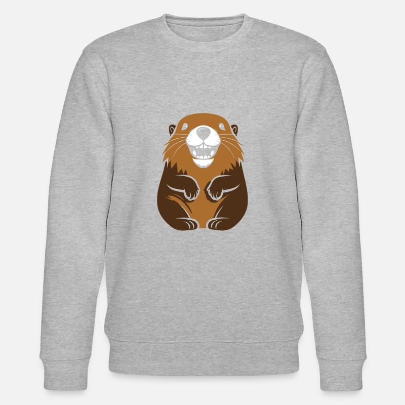 Einfaches Murmeltier - Stanley/Stella Unisex Bio-Sweatshirt CHANGER  - Grau meliert