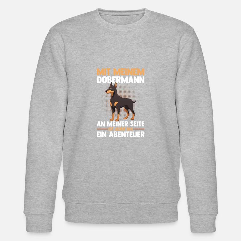 Hund Dobermann - Stanley/Stella Unisex Bio-Sweatshirt CHANGER  - Grau meliert