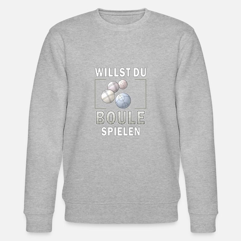 WILLST DU BOULE SPIELEN - Stanley/Stella Unisex Bio-Sweatshirt CHANGER  - Grau meliert