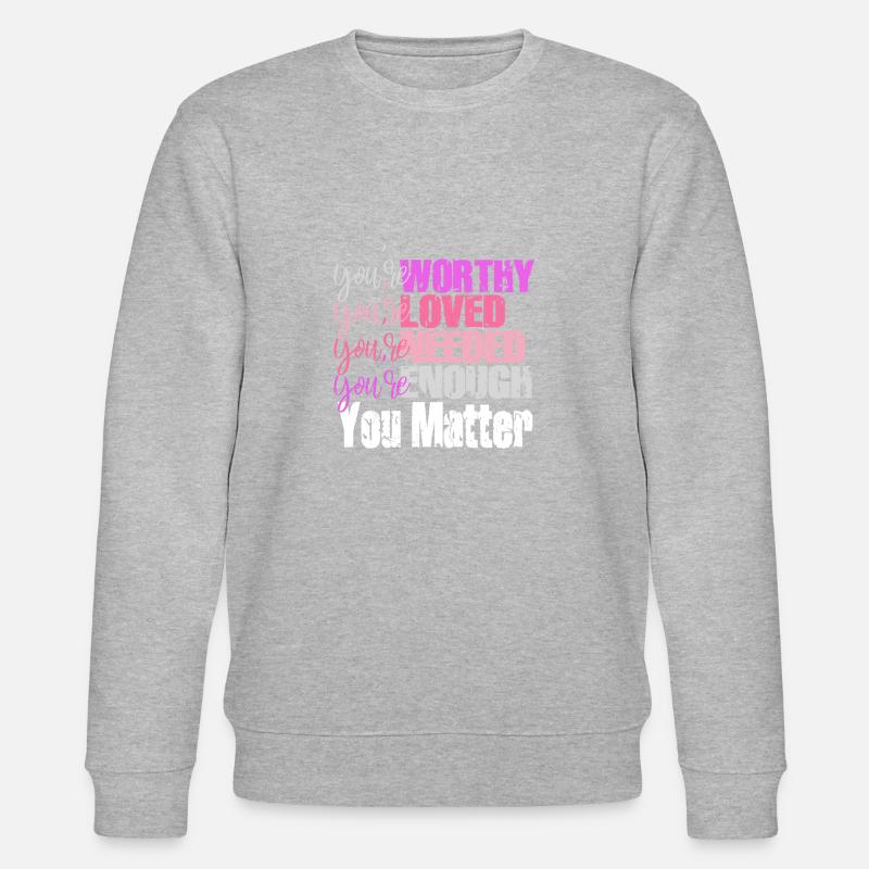 Depression and Bipolar Awareness: - Stanley/Stella CHANGER Unisex Organic Sweatshirt - heather grey