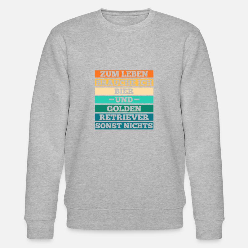 Bier Hund Golden Retriever - Stanley/Stella Unisex Bio-Sweatshirt CHANGER  - Grau meliert