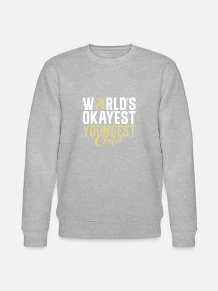 Youngest Child Gift - Stanley/Stella CHANGER Unisex Organic Sweatshirt - heather grey