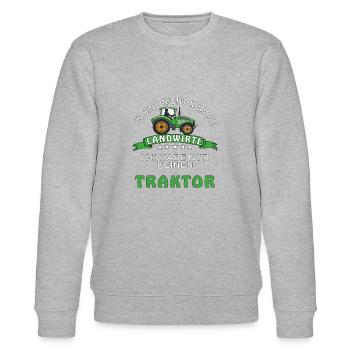TRAKTOR LANDWIRT - Stanley/Stella Unisex Bio-Sweatshirt CHANGER  - Grau meliert - Vorne - Nik (191cm) & Marisol (170cm)