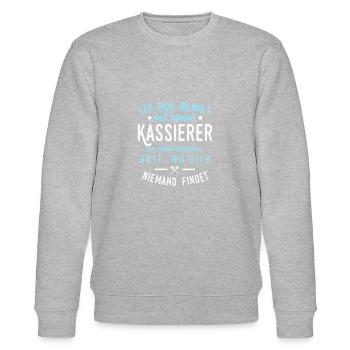 Kassierer lustiger Spruch Kaufmann Geschenk - Stanley/Stella Unisex Bio-Sweatshirt CHANGER  - Grau meliert - Vorne - Nik (191cm) & Marisol (170cm)