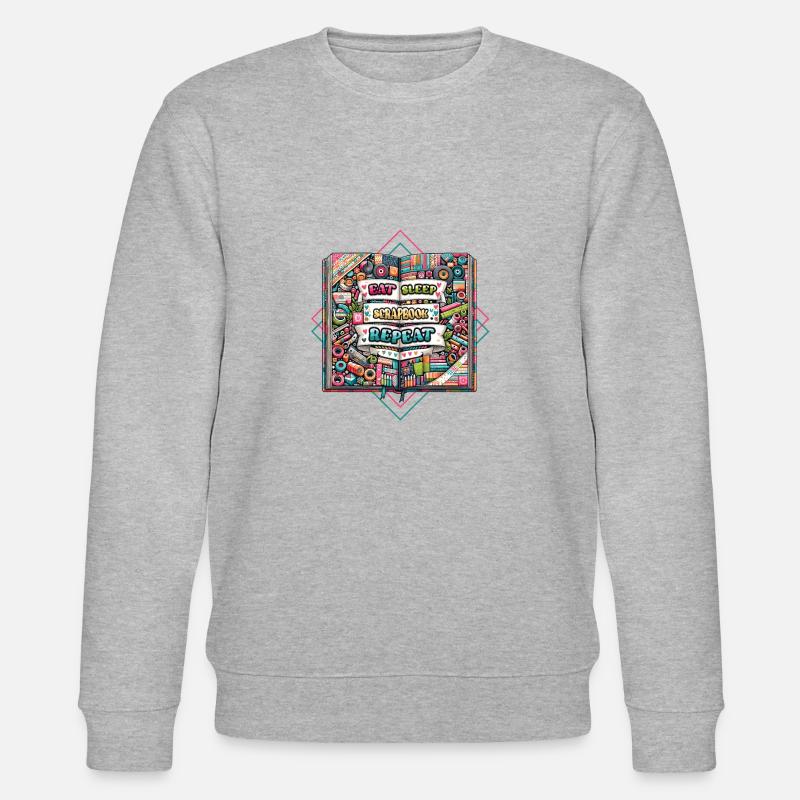 Mädchen Scrapbooking Enthusiast Scrapbook - Stanley/Stella Unisex Bio-Sweatshirt CHANGER  - Grau meliert