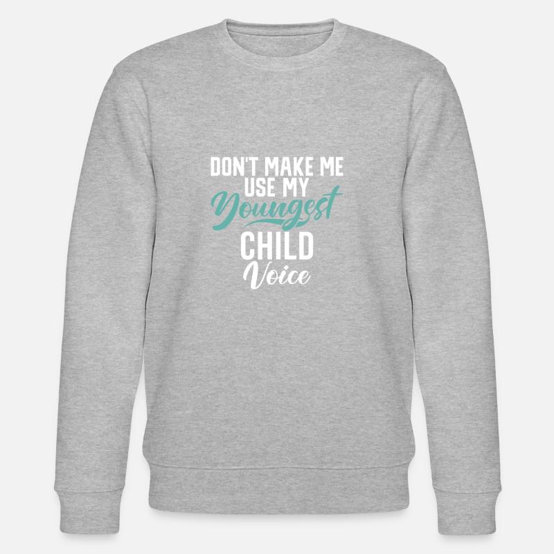 Youngest Child Gift - Stanley/Stella Unisex Bio-Sweatshirt CHANGER - Grau meliert