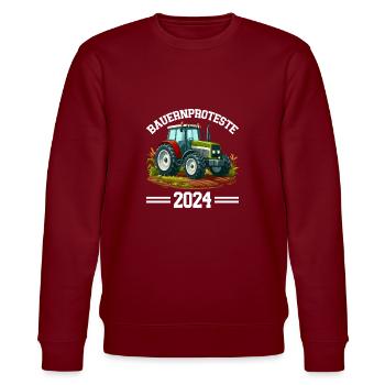 Unity and Determination in Agriculture - Stanley/Stella CHANGER Unisex Organic Sweatshirt - burgundy - Front - Nik (191cm) & Marisol (170cm)