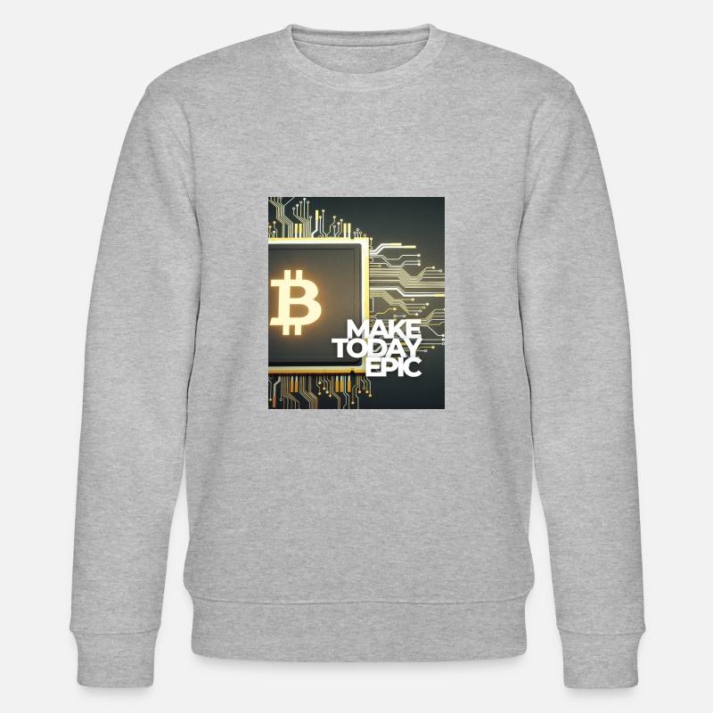 Bitcoin - Kryptowährung Epic - Stanley/Stella Unisex Bio-Sweatshirt CHANGER  - Grau meliert