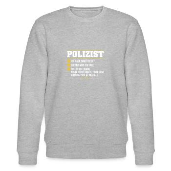 Witziger Polizei Spruch Polizist Polizeibeamter - Stanley/Stella Unisex Bio-Sweatshirt CHANGER  - Grau meliert - Vorne - Nik (191cm) & Marisol (170cm)