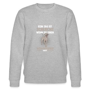 Hund Weimaraner - Stanley/Stella Unisex Bio-Sweatshirt CHANGER  - Grau meliert - Vorne - Nik (191cm) & Marisol (170cm)