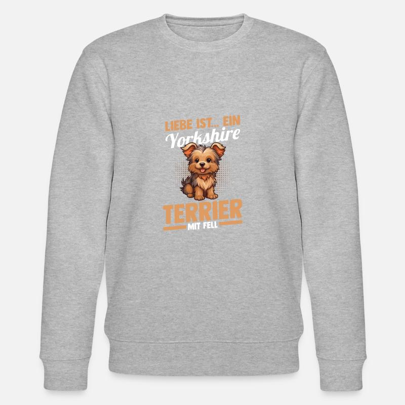 Hund Yorkshire Terrier - Stanley/Stella Unisex Bio-Sweatshirt CHANGER  - Grau meliert