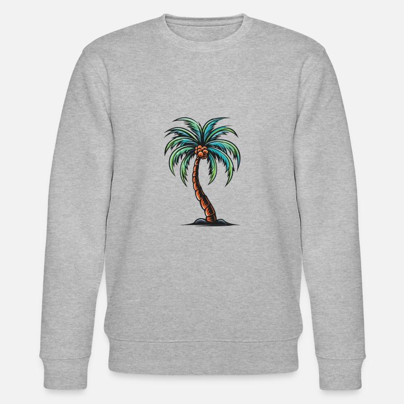 Palme Urlaub Symbol - Stanley/Stella Unisex Bio-Sweatshirt CHANGER  - Grau meliert