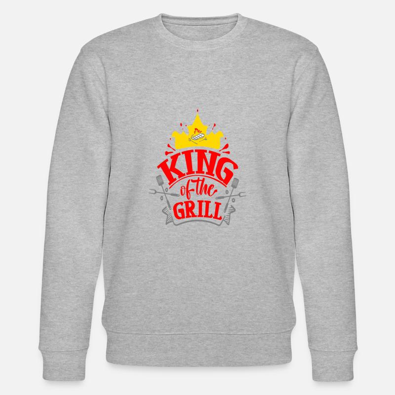 König des Grills - Stanley/Stella Unisex Bio-Sweatshirt CHANGER  - Grau meliert