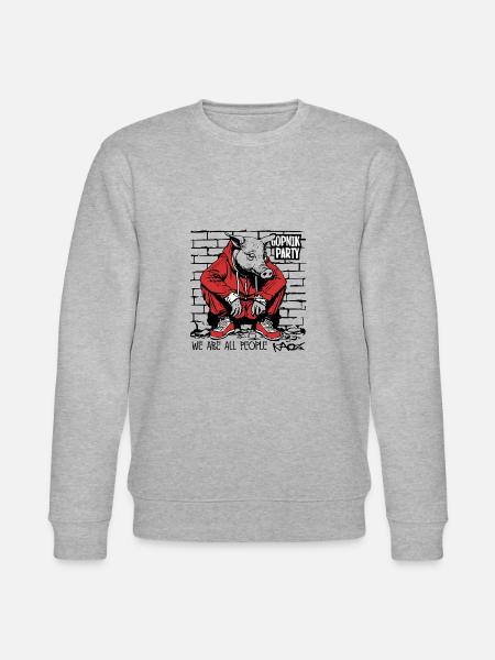 Vi er mennesker, slavisk squat, Gopnik Party - Stanley/Stella økologisk unisex-sweatshirt CHANGER  - grå meleret