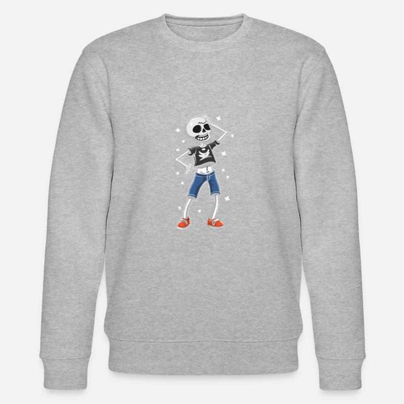 Cool Funny Skeleton - Stanley/Stella CHANGER Unisex Organic Sweatshirt - heather grey