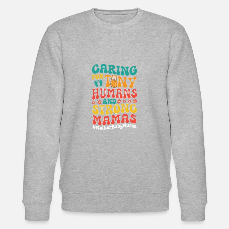 Krankenschwester Baby Entbindungsschwester - Stanley/Stella Unisex Bio-Sweatshirt CHANGER  - Grau meliert