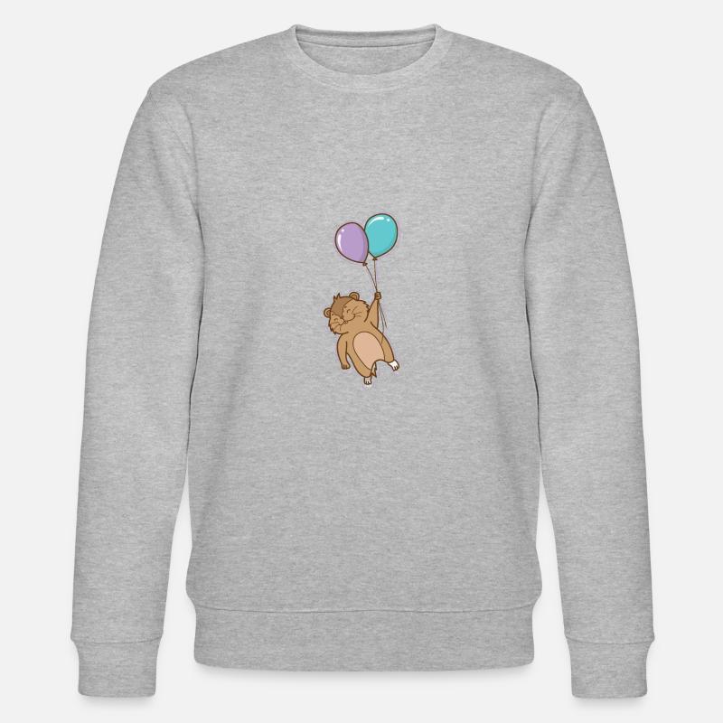 Lemming mit Luftballons Nagetier - Stanley/Stella Unisex Bio-Sweatshirt CHANGER  - Grau meliert