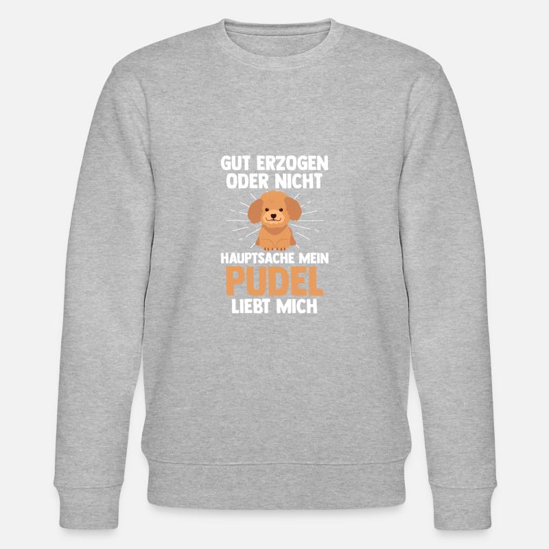 Hund Pudel - Stanley/Stella Unisex Bio-Sweatshirt CHANGER  - Grau meliert