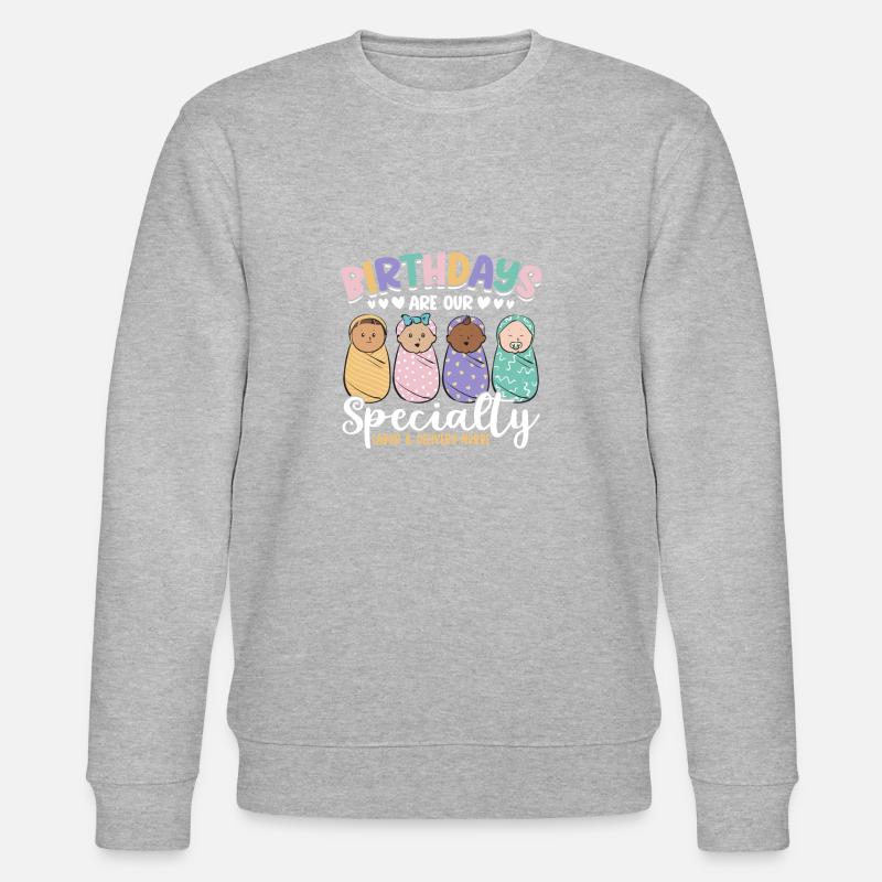 Krankenschwester Baby Entbindungsschwester - Stanley/Stella Unisex Bio-Sweatshirt CHANGER - Grau meliert