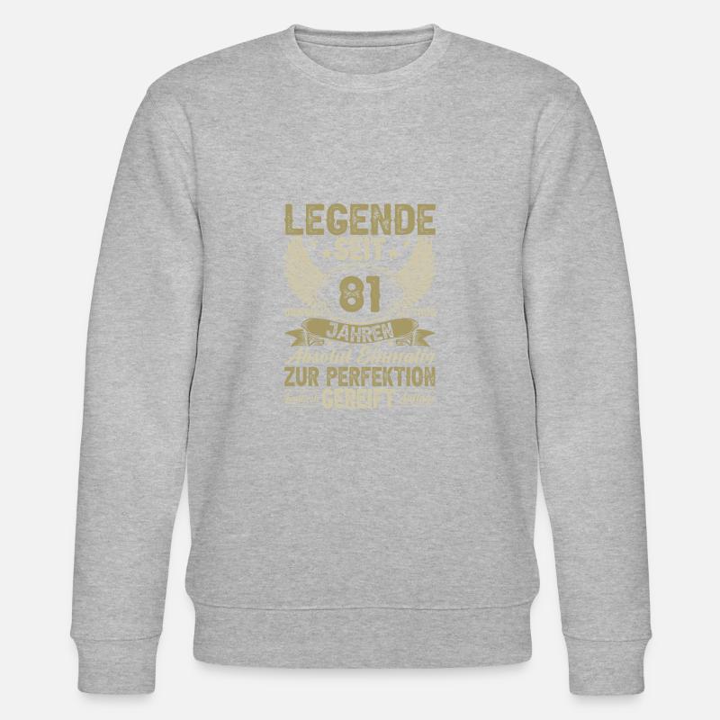 81 Jahre Legende - Stanley/Stella Unisex Bio-Sweatshirt CHANGER  - Grau meliert
