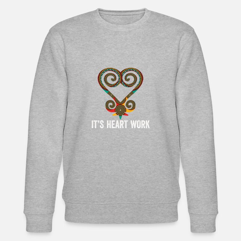 Symbole Sankofa Adinkra Ghana Noir - Sweat bio CHANGER Stanley/Stella Unisexe - gris chiné