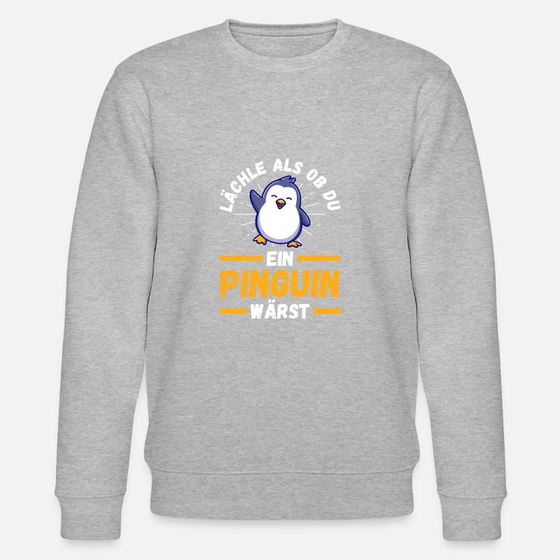 Süße Pinguin - Stanley/Stella Unisex Bio-Sweatshirt CHANGER  - Grau meliert