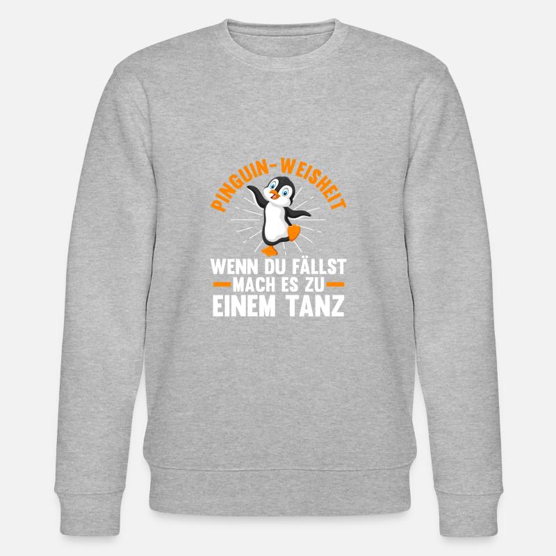 Süße Pinguin - Stanley/Stella Unisex Bio-Sweatshirt CHANGER  - Grau meliert