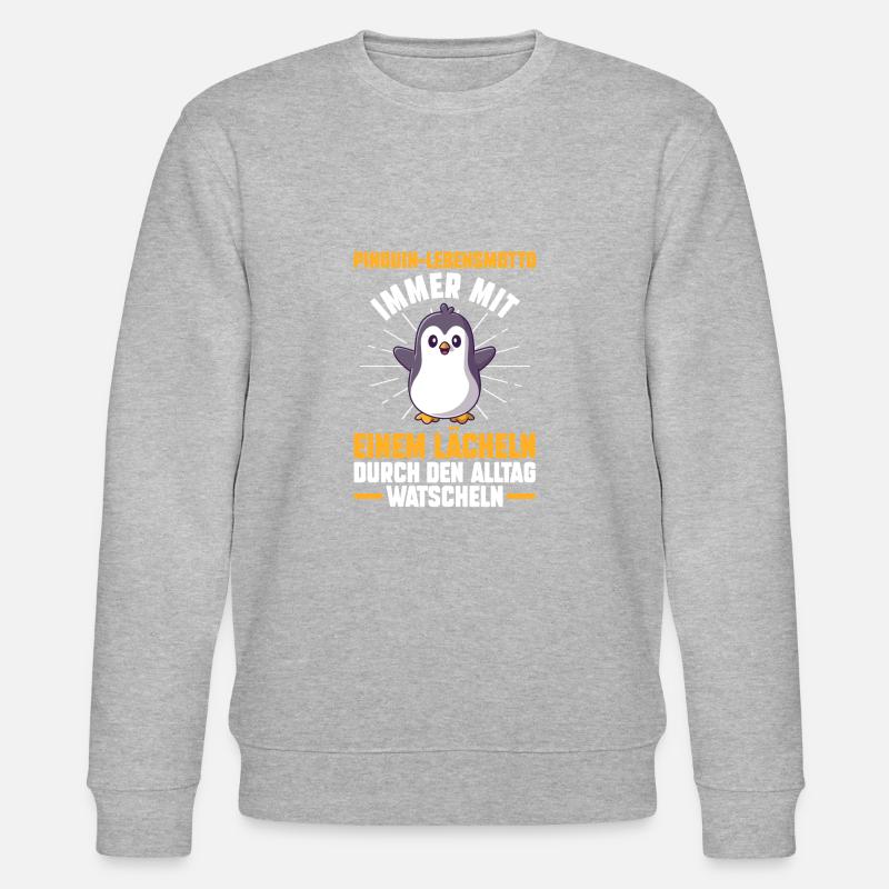 Süße Pinguin - Stanley/Stella Unisex Bio-Sweatshirt CHANGER  - Grau meliert