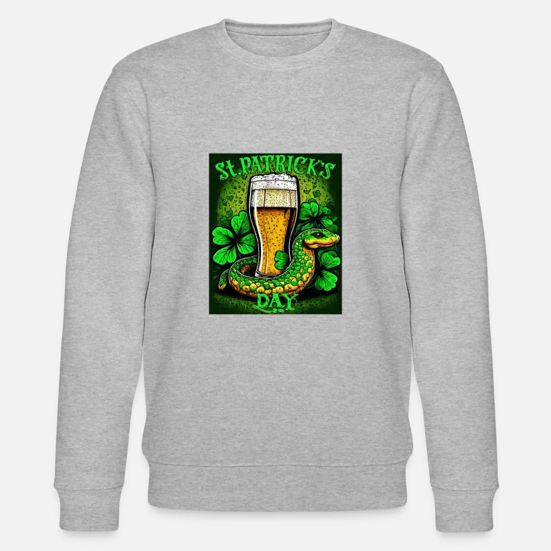 JOUR DE LA SAINT-PATRICK SERPENT BIÈRE TRÈFLE - Sweat bio CHANGER Stanley/Stella Unisexe - gris chiné