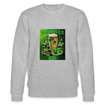 JOUR DE LA SAINT-PATRICK SERPENT BIÈRE TRÈFLE - Sweat bio CHANGER Stanley/Stella Unisexe - gris chiné - Devant - Nik (191cm) & Marisol (170cm)