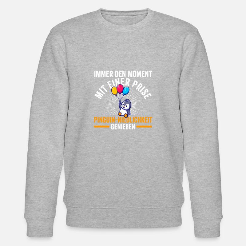 Süße Pinguin - Stanley/Stella Unisex Bio-Sweatshirt CHANGER  - Grau meliert