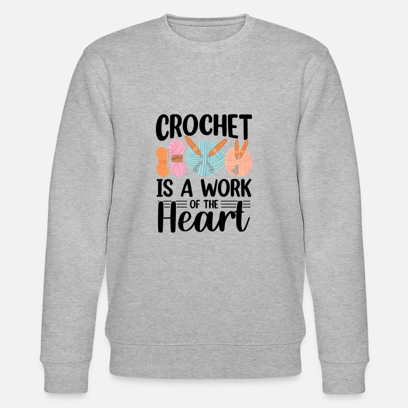 Lustiges Häkeln Design - Stanley/Stella Unisex Bio-Sweatshirt CHANGER  - Grau meliert