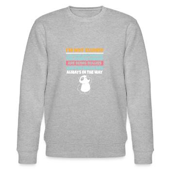 I'm Not Clumsy The Floor Hates Me Foolish Panda - Stanley/Stella CHANGER Unisex Organic Sweatshirt - heather grey - Front - Nik (191cm) & Marisol (170cm)