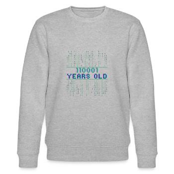 49th Birthday 49 years old Binary Code Computer Science - Stanley/Stella CHANGER Unisex Organic Sweatshirt - heather grey - Front - Nik (191cm) & Marisol (170cm)