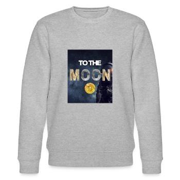 Bitcoin to the Moon - Variante 4 - Stanley/Stella Unisex Bio-Sweatshirt CHANGER  - Grau meliert - Vorne - Nik (191cm) & Marisol (170cm)