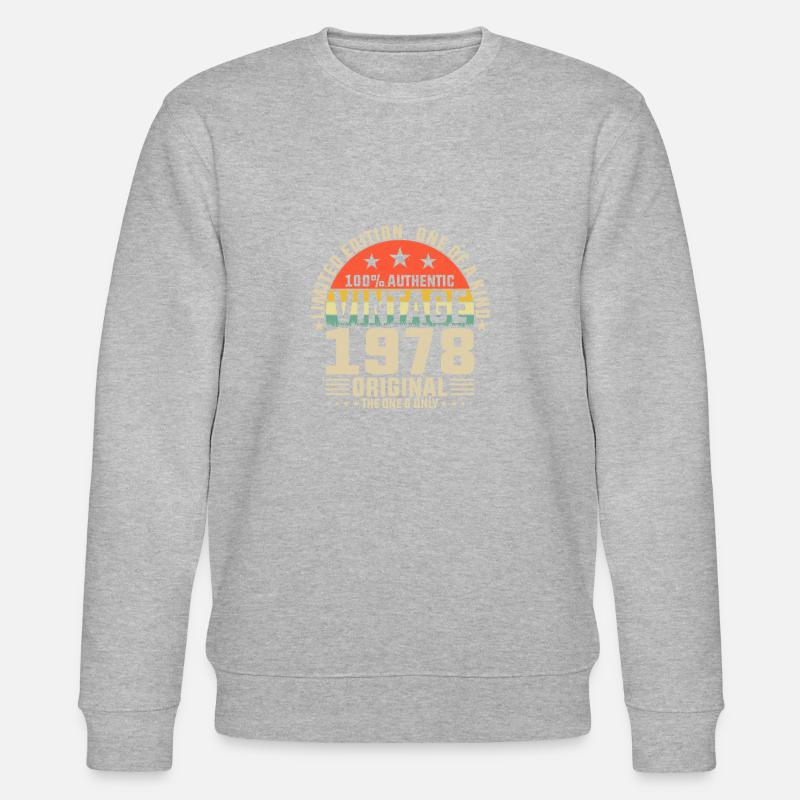 Classique 1978 anniversaire rétro Look - Sweat bio CHANGER Stanley/Stella Unisexe - gris chiné