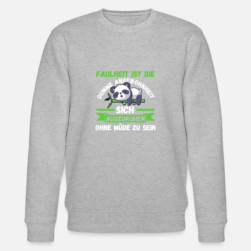 Panda Ochtend Grouch Luiheid Chilling Luie Lange Slaper - Stanley/Stella Uniseks bio-sweatshirt CHANGER - grijs gemêleerd