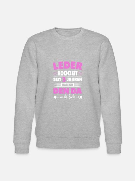 3 Hochzeitstag Paare 3 Jahre Ehe Lederhochzeit - Stanley/Stella Unisex Bio-Sweatshirt CHANGER - Grau meliert