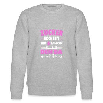 6 Hochzeitstag Paare 6 Jahre Ehe Zucker Hochzeit - Stanley/Stella Unisex Bio-Sweatshirt CHANGER  - Grau meliert - Vorne - Nik (191cm) & Marisol (170cm)