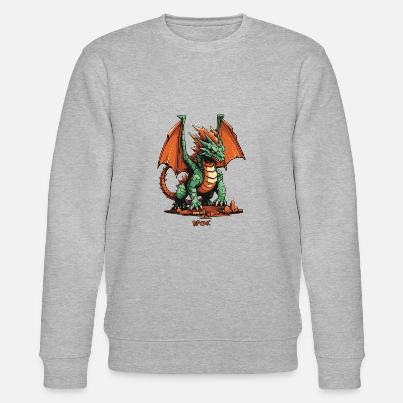 Spielzeug Drache - Stanley/Stella Unisex Bio-Sweatshirt CHANGER  - Grau meliert