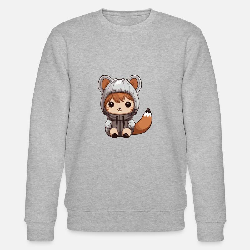 Eichhörnchen Tier Baby Comic - Stanley/Stella Unisex Bio-Sweatshirt CHANGER  - Grau meliert