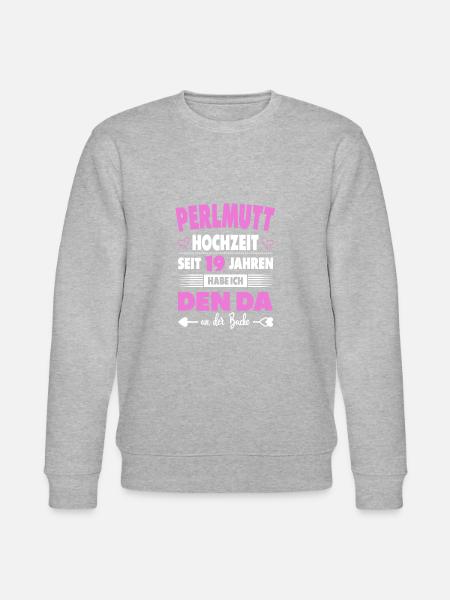 19 Hochzeitstag 19 Jahre Ehe Perlmutthochzeit - Stanley/Stella Unisex Bio-Sweatshirt CHANGER - Grau meliert