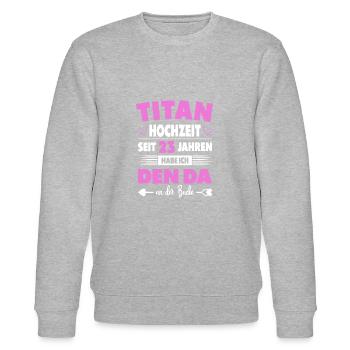 23 Hochzeitstag Paare 23 Jahre Ehe Titanhochzeit - Stanley/Stella Unisex Bio-Sweatshirt CHANGER  - Grau meliert - Vorne - Nik (191cm) & Marisol (170cm)
