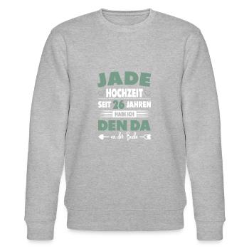 26 Hochzeitstag Paare 26 Jahre Ehe Jadehochzeit - Stanley/Stella Unisex Bio-Sweatshirt CHANGER  - Grau meliert - Vorne - Nik (191cm) & Marisol (170cm)