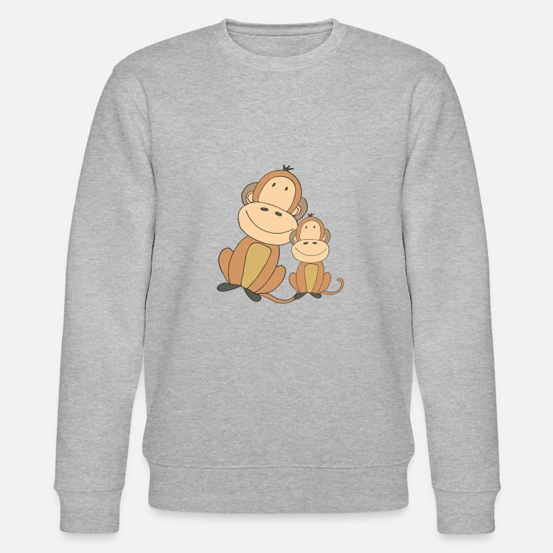 affe mit kind - Stanley/Stella Unisex Bio-Sweatshirt CHANGER  - Grau meliert