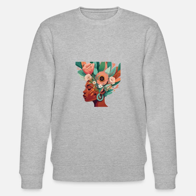 Portrait d’essence florale - Sweat bio CHANGER Stanley/Stella Unisexe - gris chiné