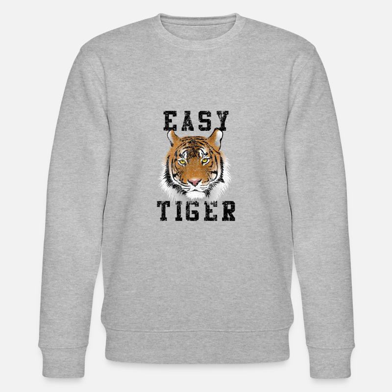Einfacher Tiger - Stanley/Stella Unisex Bio-Sweatshirt CHANGER  - Grau meliert